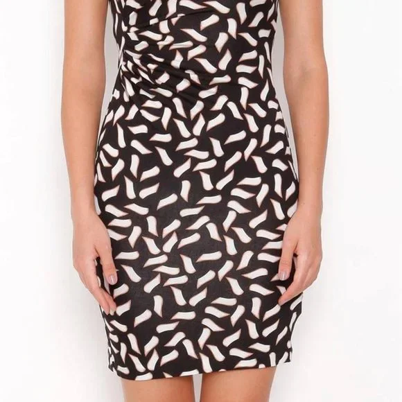 DVF Diane Von Furstenberg GLASMARY Silk Jersey Draped Dress Snake Flutter - Picture 5 of 14